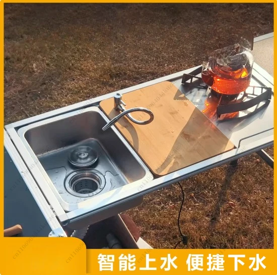Outdoor Camping Kitchen Table - وحدة حوض مدمجة مع صنبور وحوض