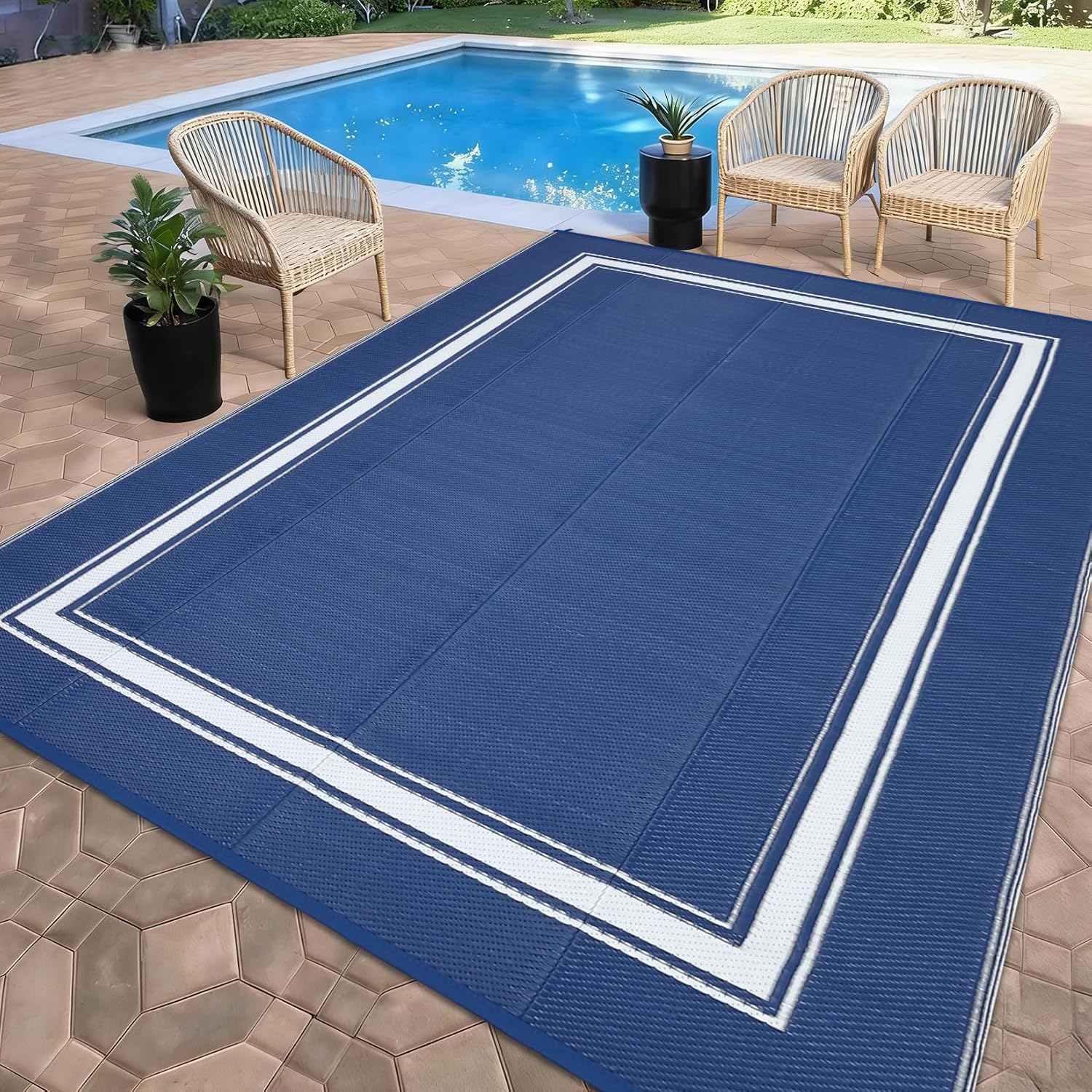 Outdoor Camping Rugs 8X10 - سجادة خارجية 8×10/9×12 قدم، بساط لغرفة