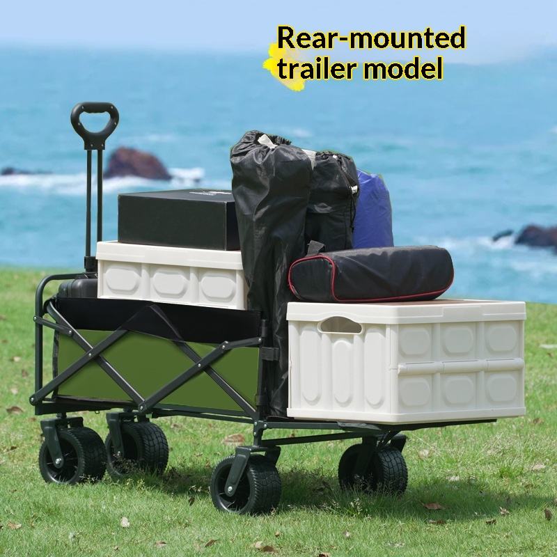 Outdoor Camping Table With Storage - عربة تخزين قابلة للطي بأربع عجلات