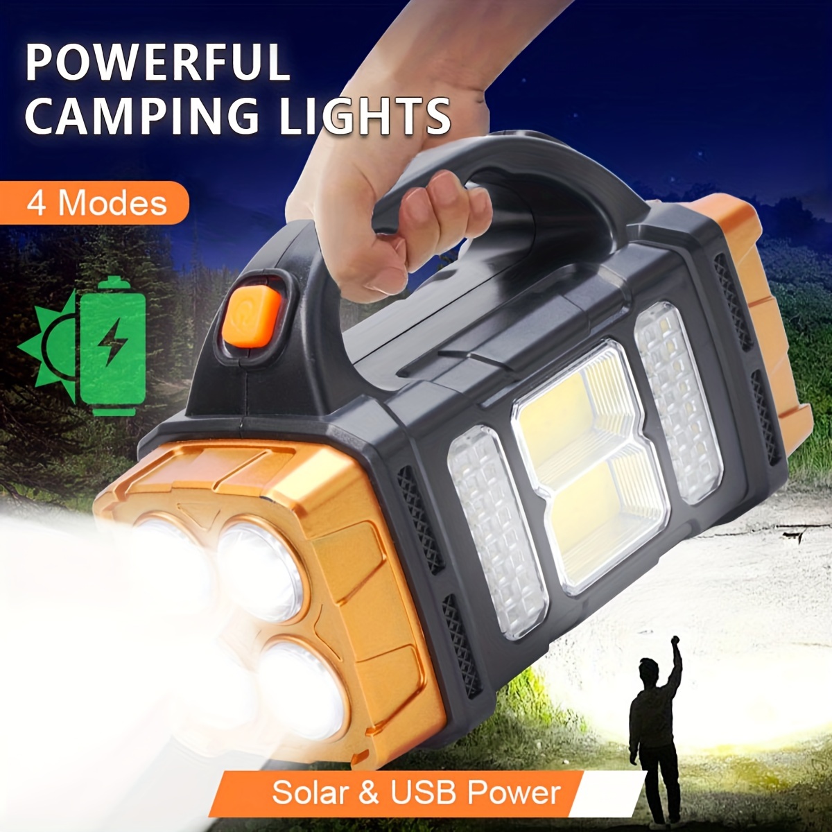 Outdoor Camping Lamp - مصباح يدوي LED شمسي عالي الطاقة