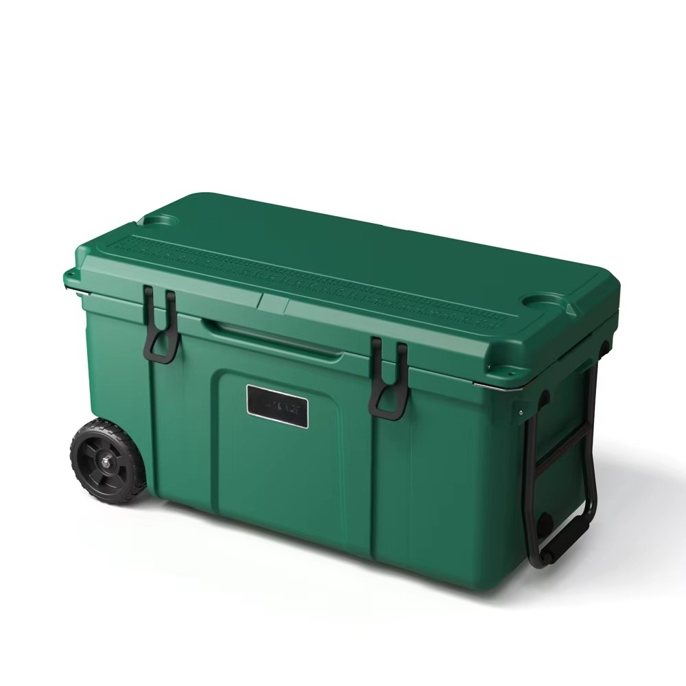Outdoor Camping Box - صندوق تبريد بلاستيكي معزول بعجلات سعة