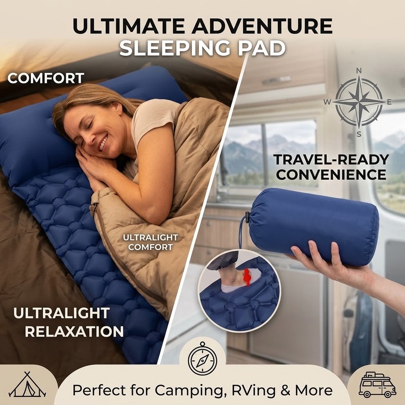 Camp Pillow Compressible - وسادة نوم قابلة للنفخ للتخييم في