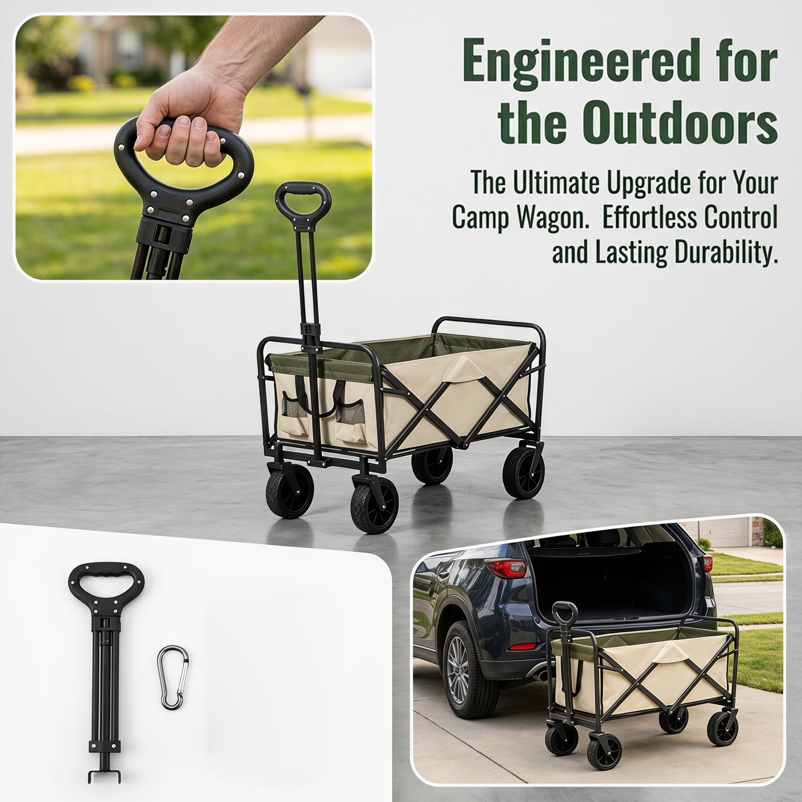 مقبض سحب بديل لعربة قابلة للطي - مراجعة Outdoor Camping Trolley وسعره