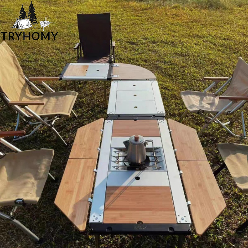 Tryhomy IGT الجدول الخيزران تم - مراجعة Outdoor Camping Kitchen Table وسعره