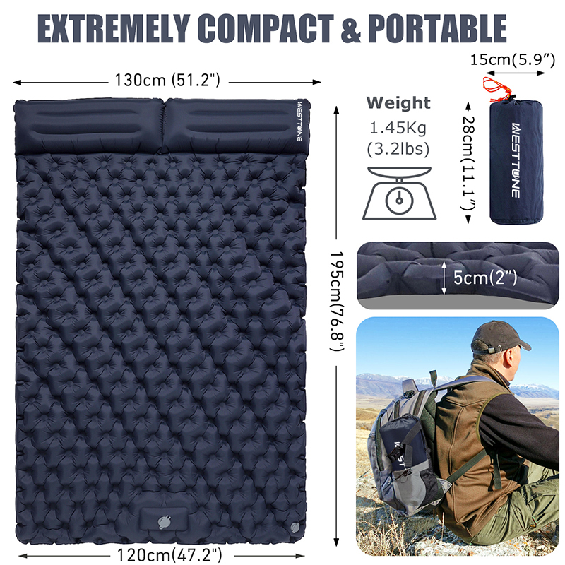 WESTTUNE مرتبة مزدوجة قابلة لل - مراجعة Camp Pillow Compressible وسعره