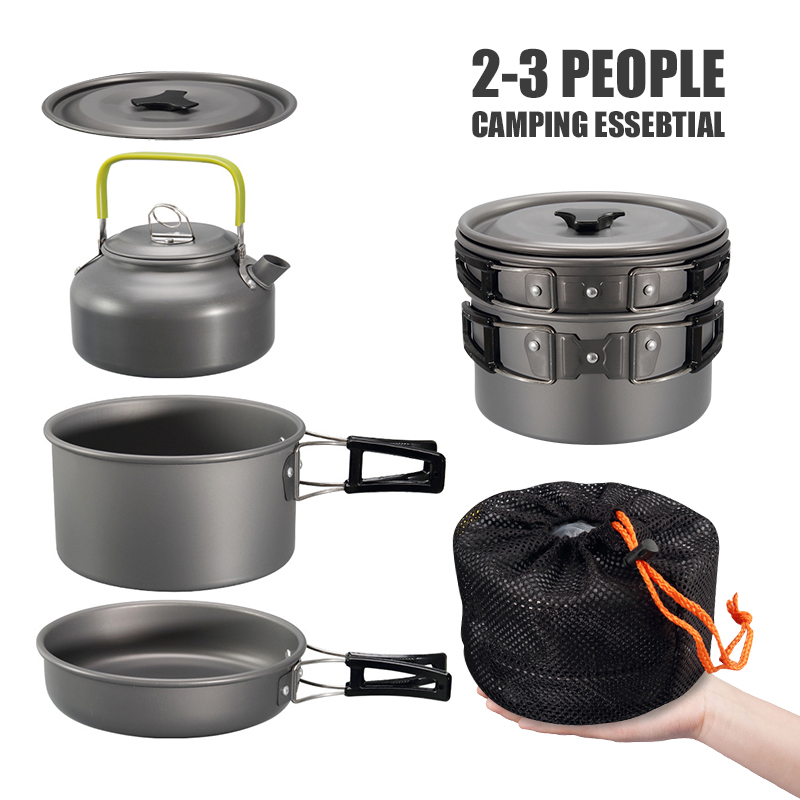 WESTTUNE التخييم طقم حلل استان - مراجعة Outdoor Camping Kitchen Table وسعره