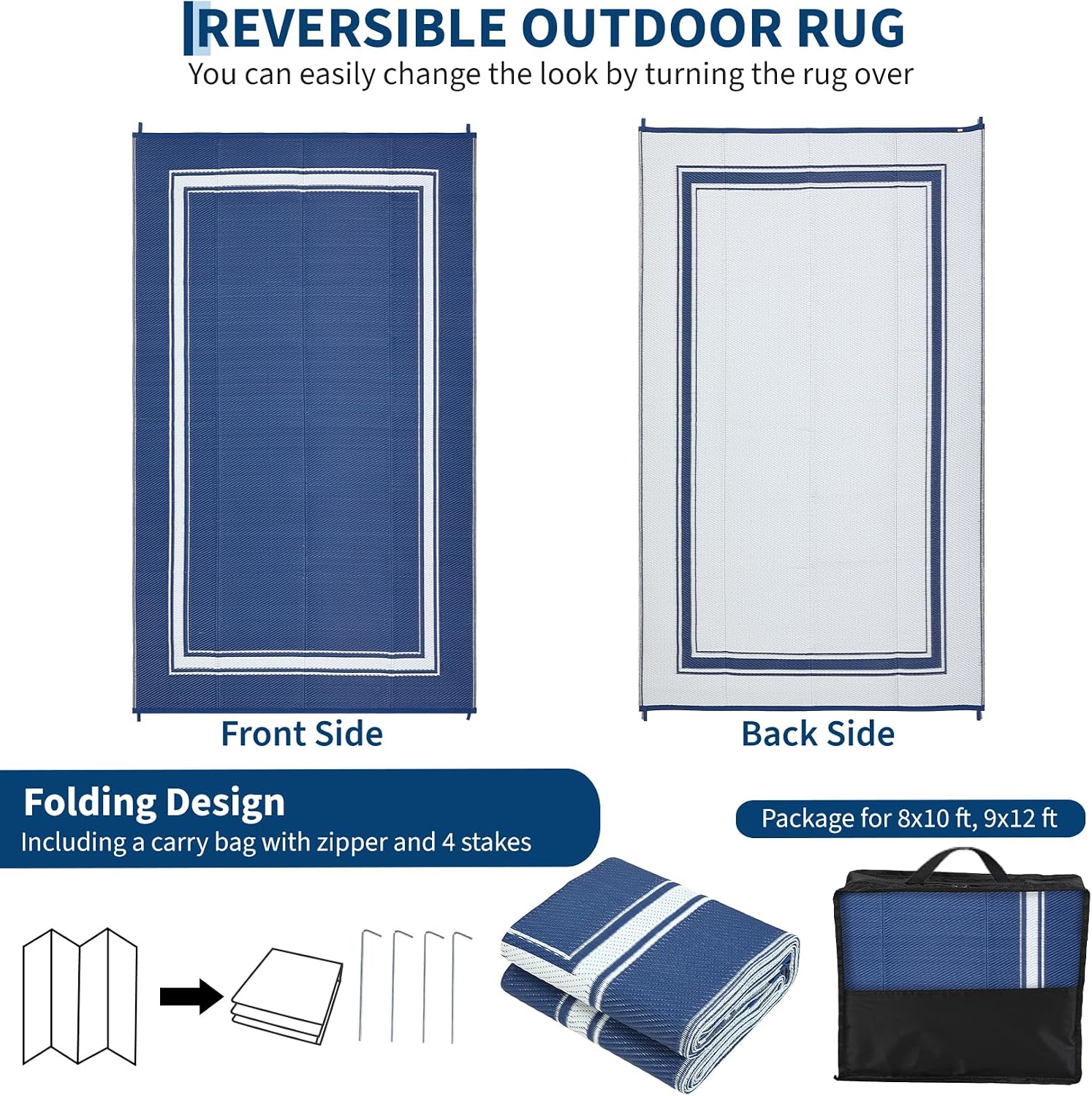 سجادة خارجية 8x10/9x12 قدم، سج - مراجعة Outdoor Camping Rugs 8X10 وسعره