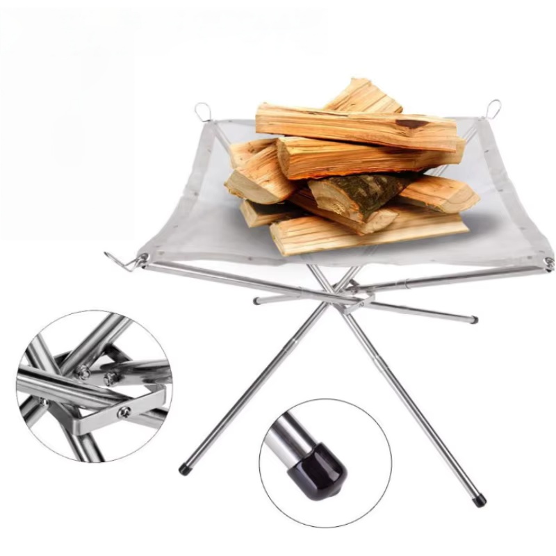 رف شواء خارجي محمول للتخييم، ش - مراجعة Outdoor Camping Wood Stove وسعره