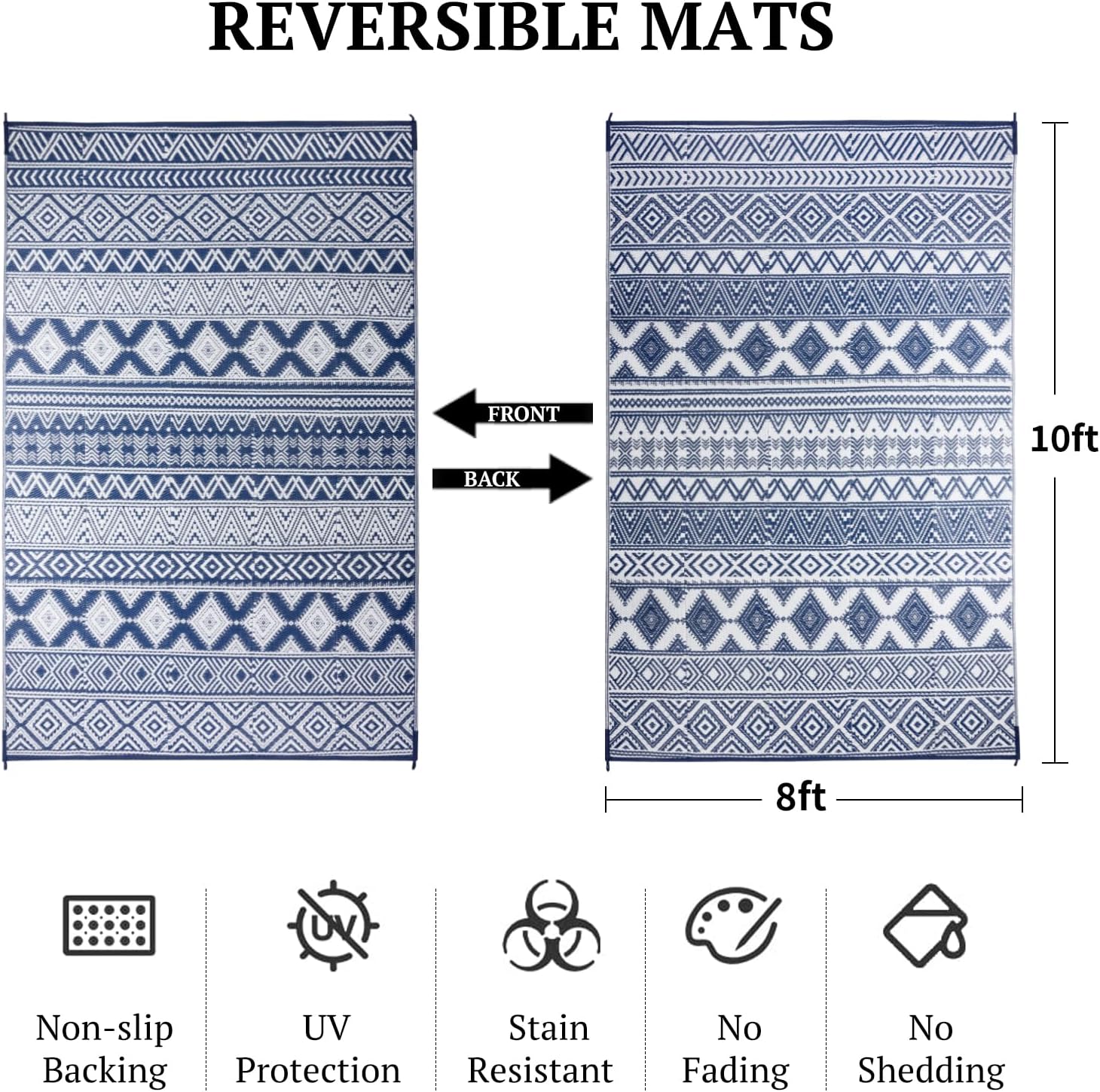 سجادة خارجية مقاومة للماء مقاس - مراجعة Outdoor Camping Rugs 8X10 وسعره