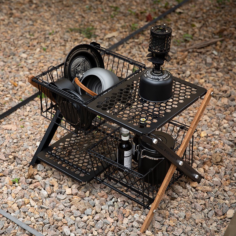 طاولات تخييم محمولة قابلة للطي - مراجعة Outdoor Camping Table With Storage وسعره