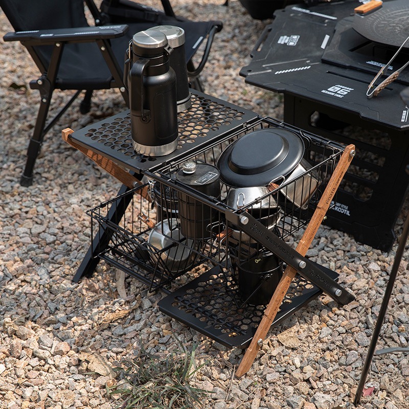 طاولات تخييم محمولة قابلة للطي - مراجعة Outdoor Camping Table With Storage وسعره