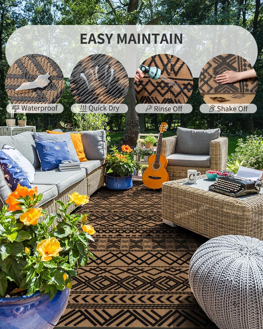 سجادة خارجية مقاس 8×10 مقاومة  - مراجعة Outdoor Camping Rugs 8X10 وسعره