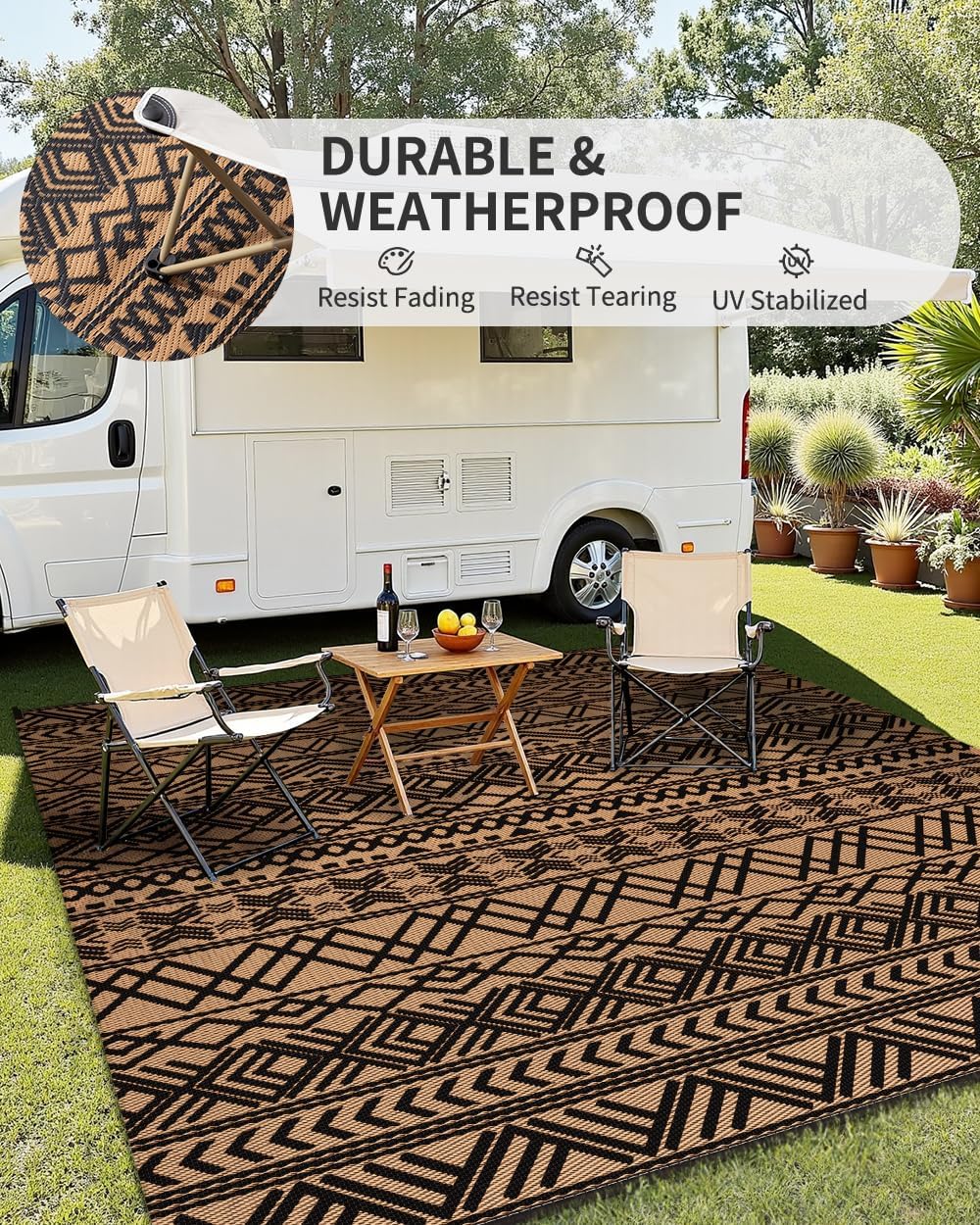 سجادة خارجية مقاس 8×10 مقاومة  - مراجعة Outdoor Camping Rugs 8X10 وسعره