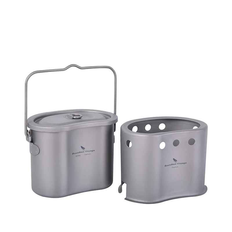 طقم أواني طهي من التيتانيوم بل - مراجعة Outdoor Camping Wood Stove وسعره
