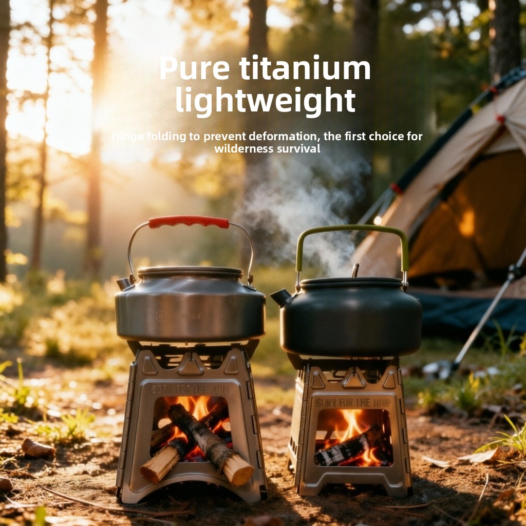 موقد خشب تيتانيوم قابل للطي من - مراجعة Outdoor Camping Wood Stove وسعره