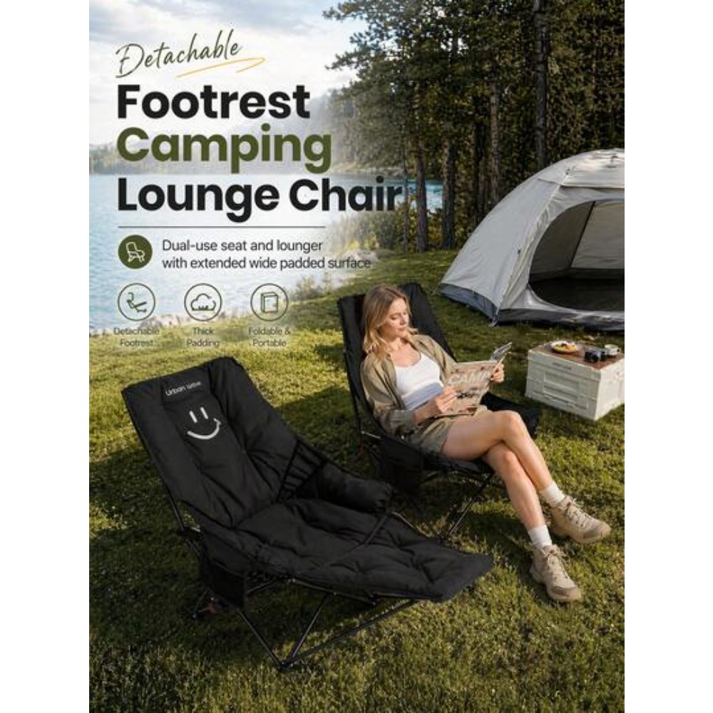 كرسي تخييم قابل للطي 2 في 1 مع - مراجعة Outdoor Camping Lounge Chairs وسعره