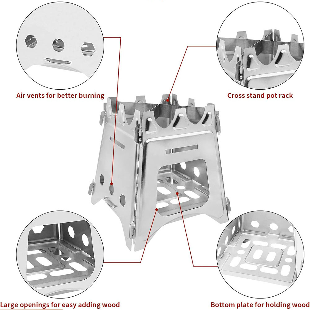 تخييم محمول مع نار خفيفة الوزن - مراجعة Outdoor Camping Wood Stove وسعره